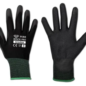 Ръкавици PURE BLACK PRO PU полиуретанови с PVC точки