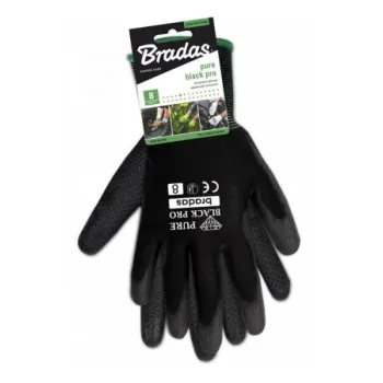 Ръкавици PURE BLACK PRO PU полиуретанови с PVC точки