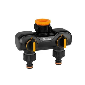 Разпределител за вода 2-пътен със стоп 1″ – 3/4″ BLACK LINE