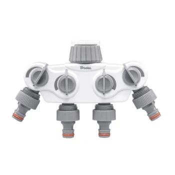 Разпределител за вода 4-пътен със стоп 1″ – 3/4″ WHITE LINE