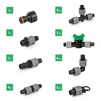 Комплект аксесоари за лентов капков маркуч Ф 16mm х 24 части