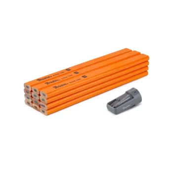 Комплект строителени дърводелски моливи Bradas HB octagon 12 бр. и острилка